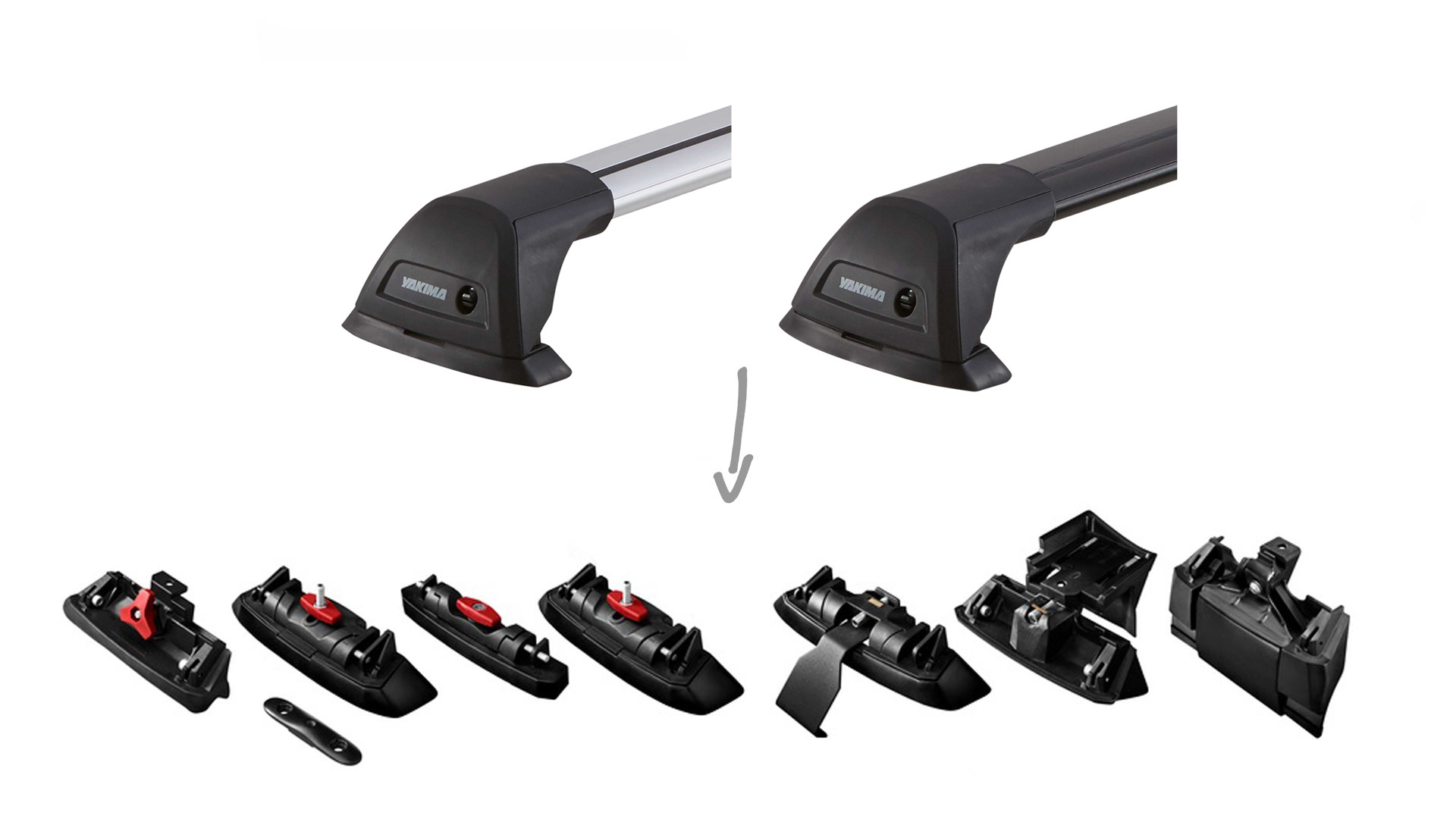 Bagażnik dachowy Audi A6 (C7) Sedan (Yakima FlushBar czarny K823W+S6YB) - obrazek 9