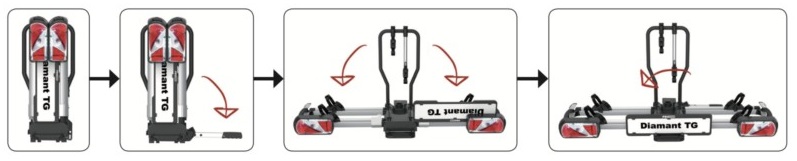 Bagażnik rowerowy platforma rowerowa na hak 3 rowery PROUSER Diamant FG3 | składany - obrazek 15